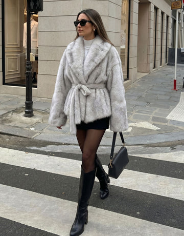 Luxury Plush Belted Faux Fur Coat