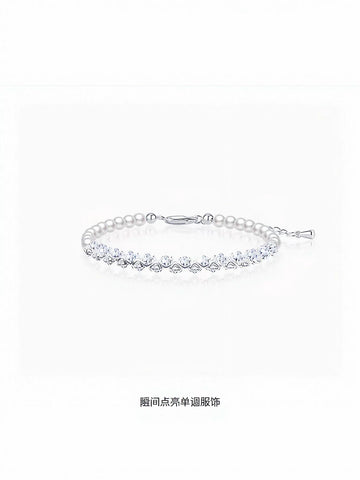 Elegant Pearl Cubic Zirconia Bracelet