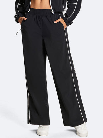 High Waisted Piping Sporty Jogger Pants