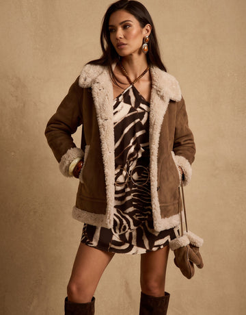 Cozy Faux Shearling Hooded Jacket