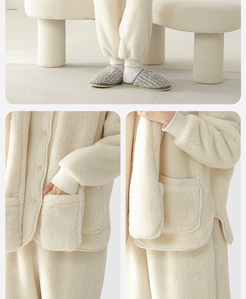 Cozy Fuzzy Bear Hooded Lounge Set
