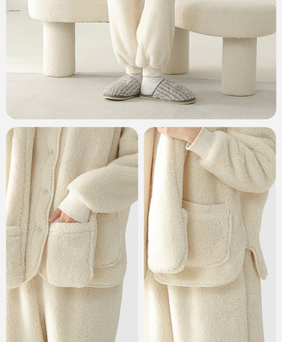 Cozy Fuzzy Bear Hooded Lounge Set