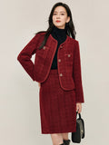 Structured Wool Blend Tweed Jacket