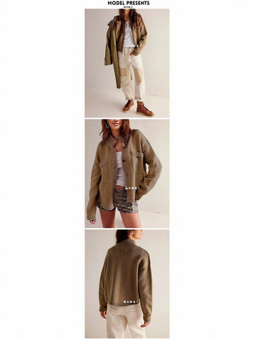 Oversized Chunky Knit Button Up Cardigan