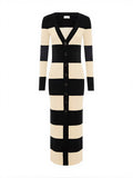 Striped Button Down Knit Midi Dress