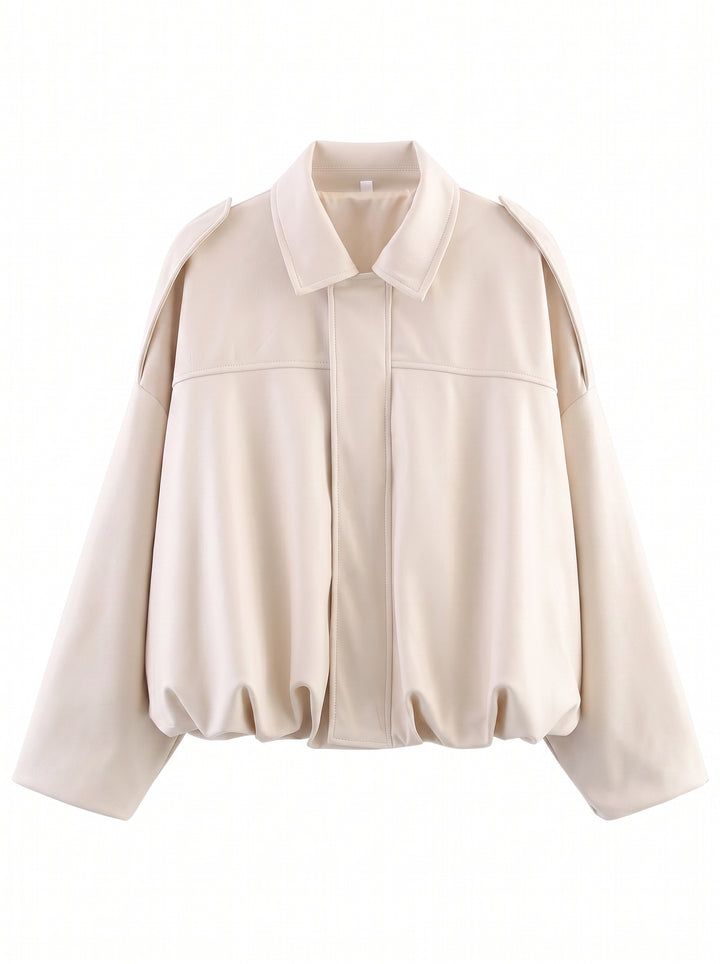Oversized Suede Bubble Hem Jacket