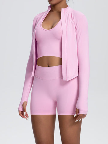 Seamless Sculpting Zip Up Workout Set