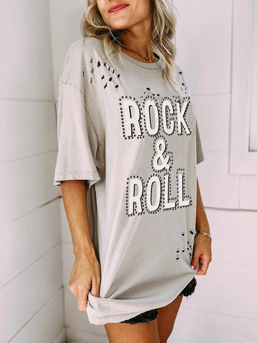 Distressed Detail Graphic Print T-Shirt