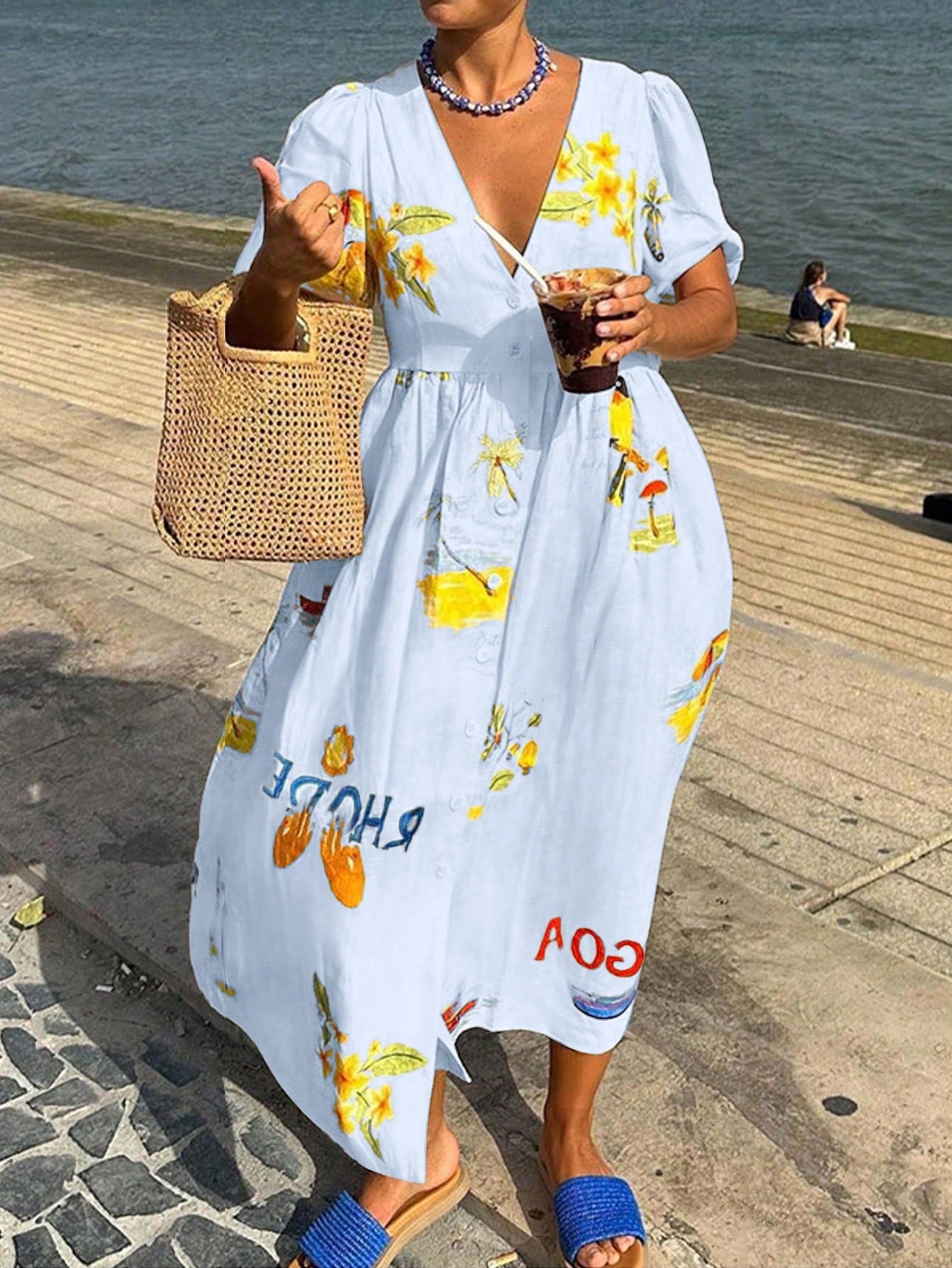 Floral Print Button Down Maxi Dress