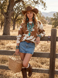 Cozy Western Cow Print Sweater