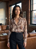 Angela Taylor's Leopard Print Blouses