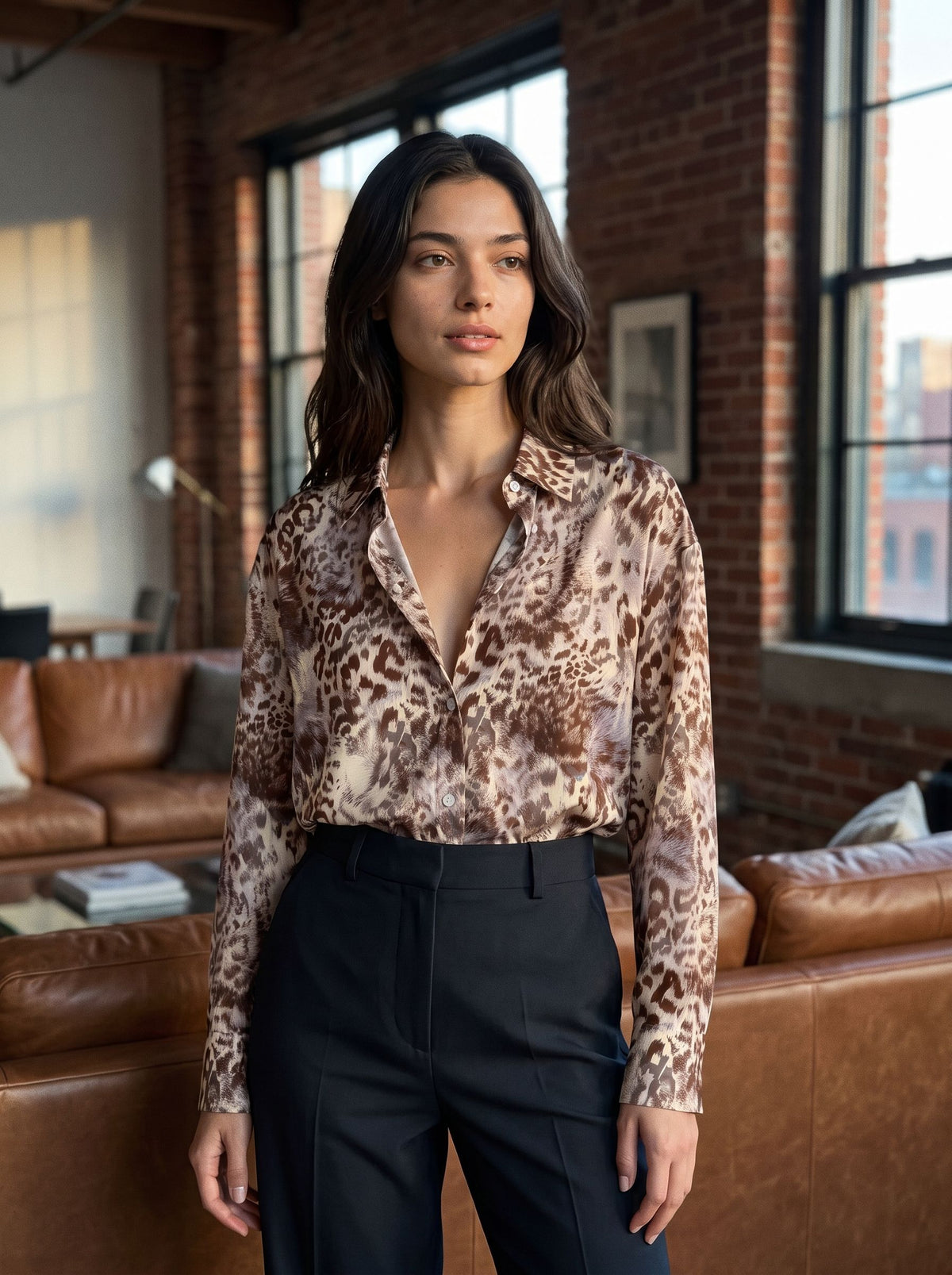 Angela Taylor's Leopard Print Blouses