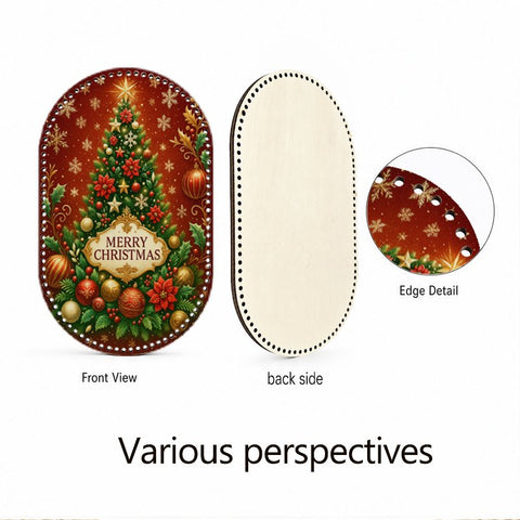 MERRY CHRISTMAS Wooden Basket Bottom