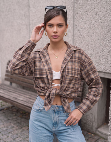 Oversized Plaid Button Down Shirt