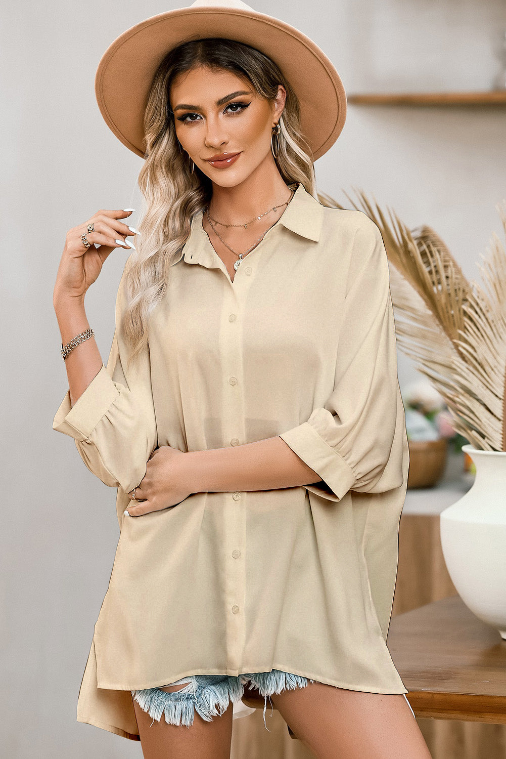 Casual Oversized Button Down Shirt