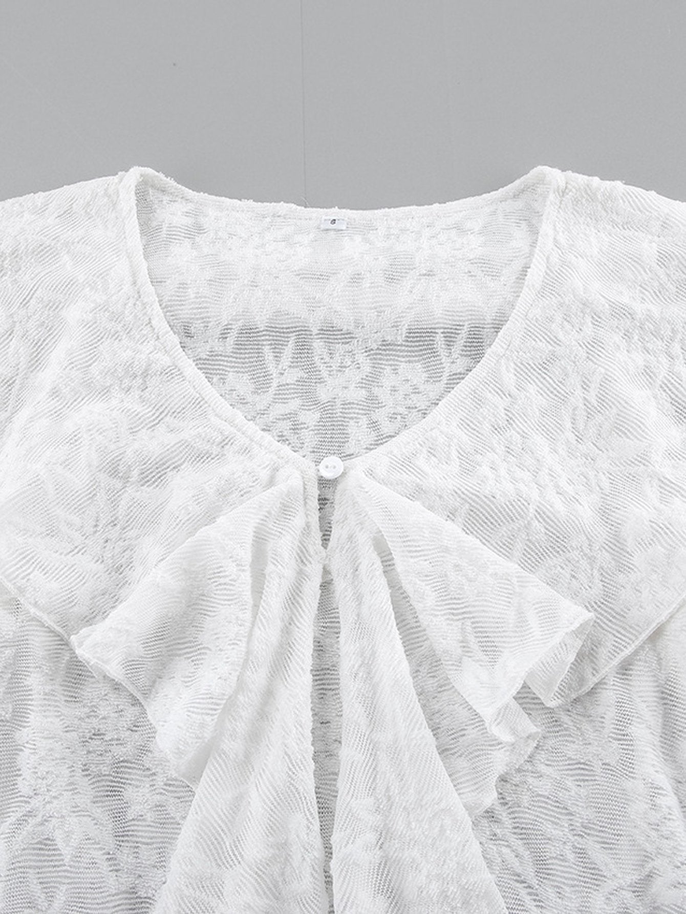 Elegant Ruffle Lace Long Sleeve Blouse