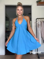 Flowy Halter Neck Mini Dress