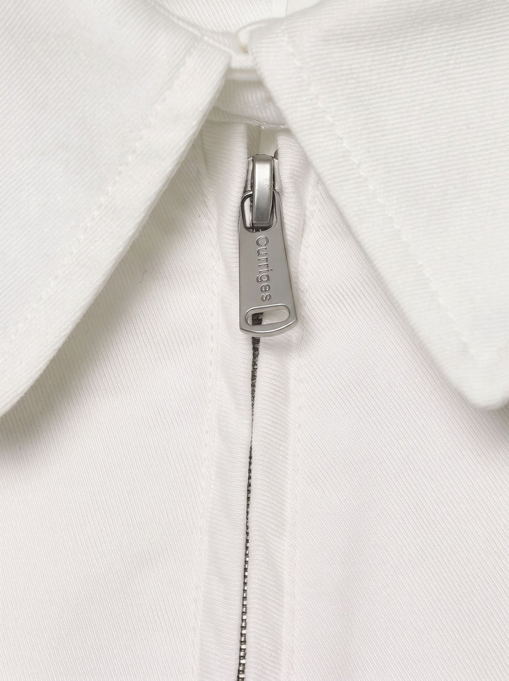 Minimalist Collared Zip Up Jacket