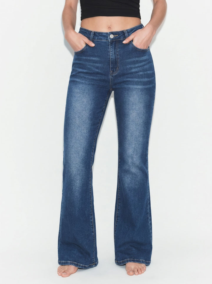 High Rise Slim Flare Jeans