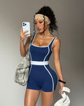 Sculpting Contrast Trim Athletic Romper