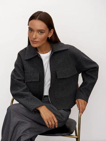 Oversized Zip Up Knit Cardigan