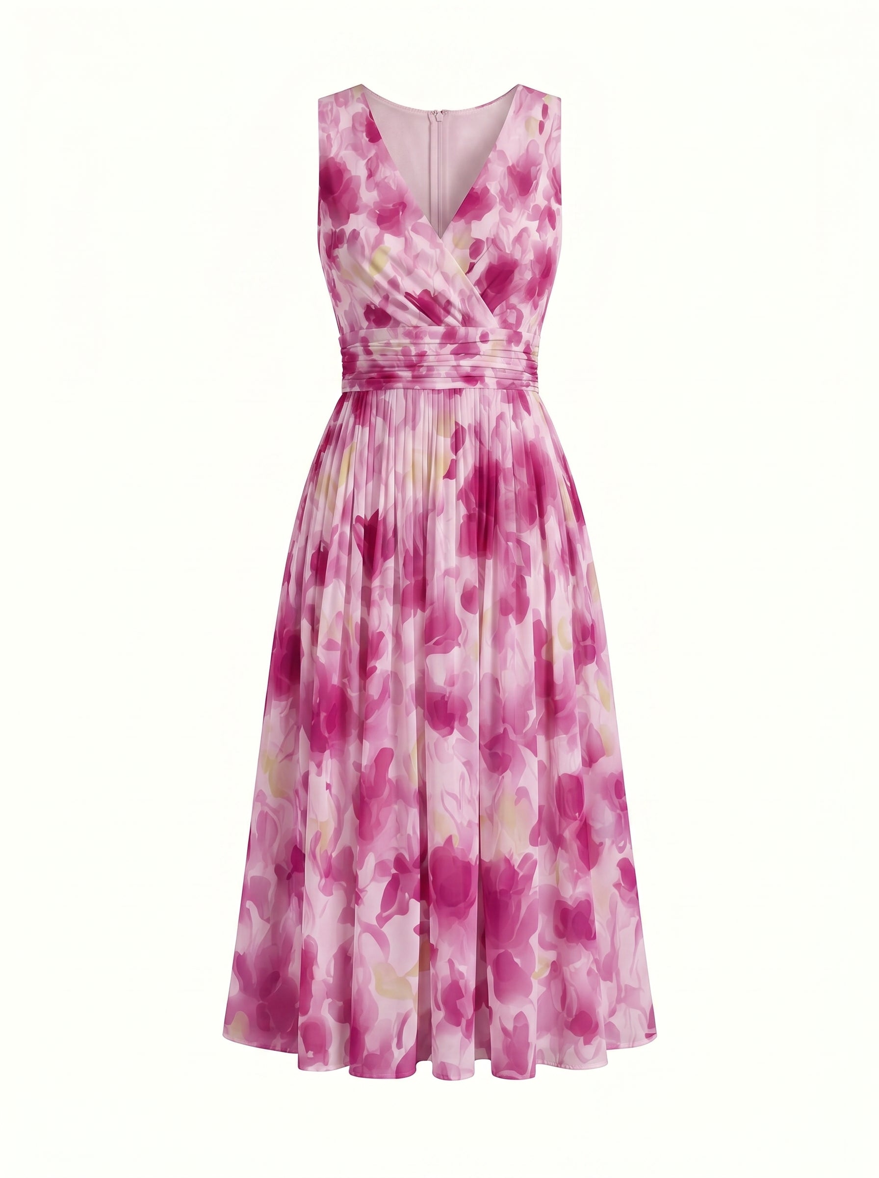 CORINNE
Floral Print V Neck A Line Midi Dress