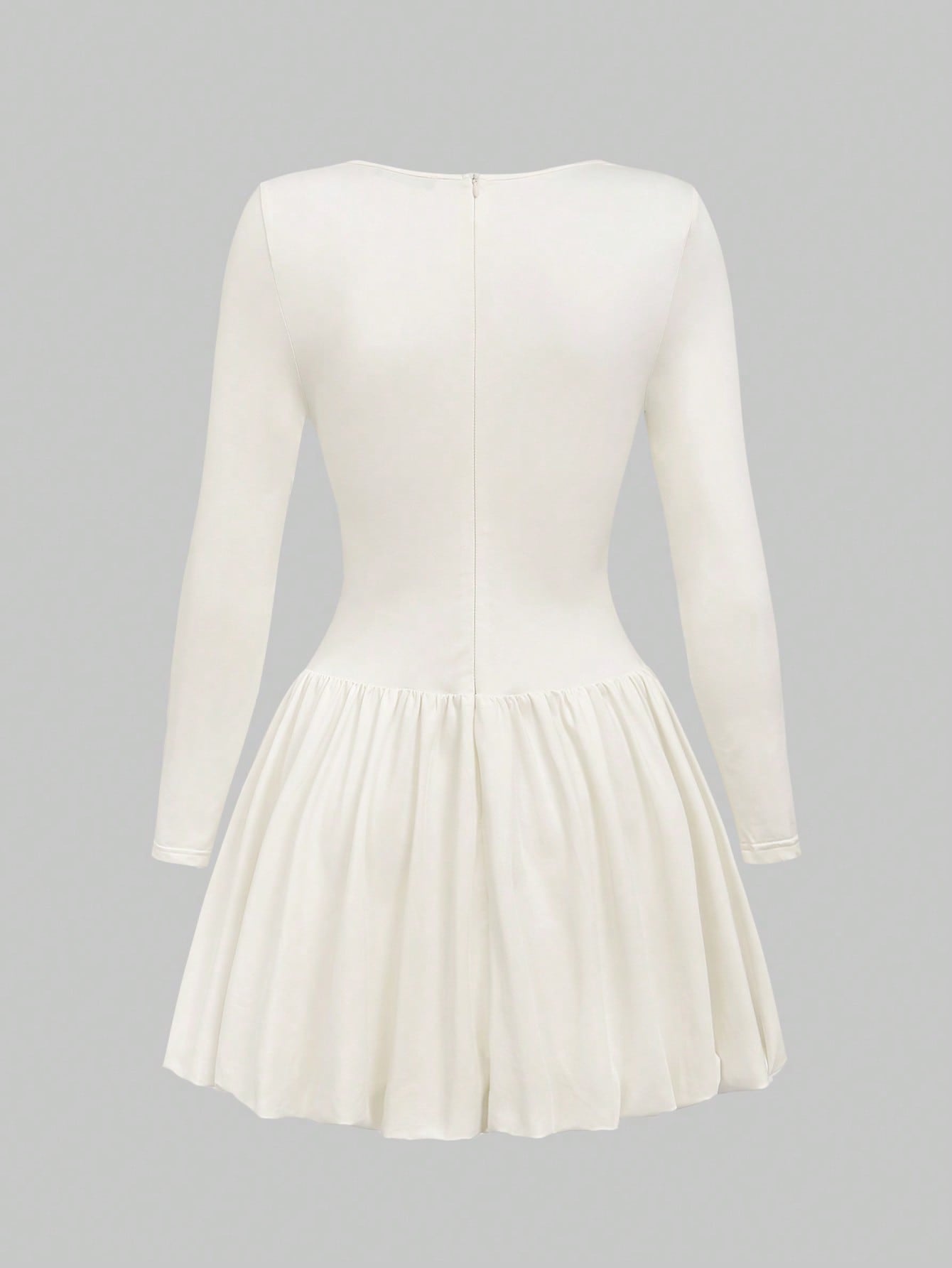 Sweetheart Neck Long Sleeve Modern Mini Dress-Multicolor