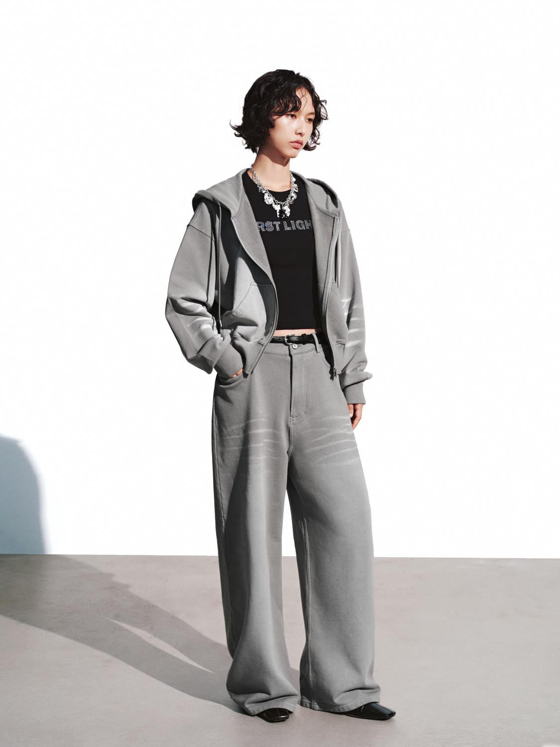 Urban Revivo Wide Leg Pants-Dark Gray