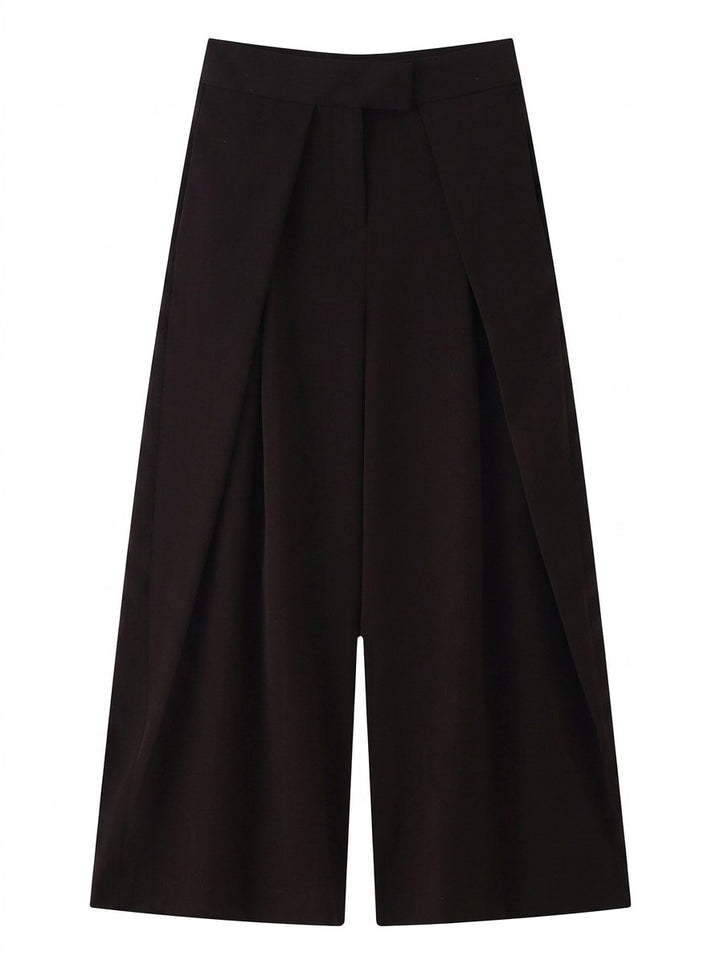 High Waisted Pinstripe Wide Leg Trousers