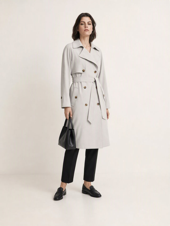 Classic Double Breasted Belted Trench Coat