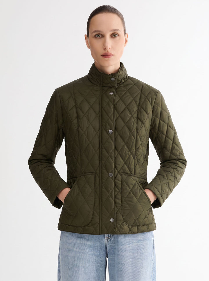 Tailored Quilted Stand Collar Puffer Jacket