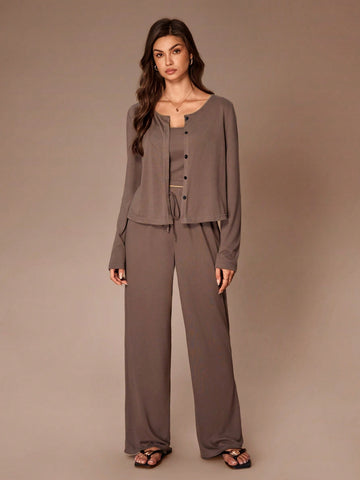 Cozy Button Up Lounge Set