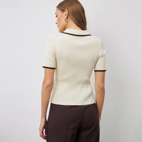 Short Sleeve Color-Blocked Casual Polo Shirt