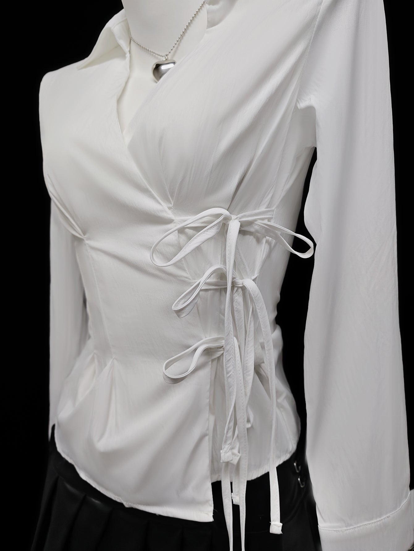 Gothic Lace Up V Neck Shirt