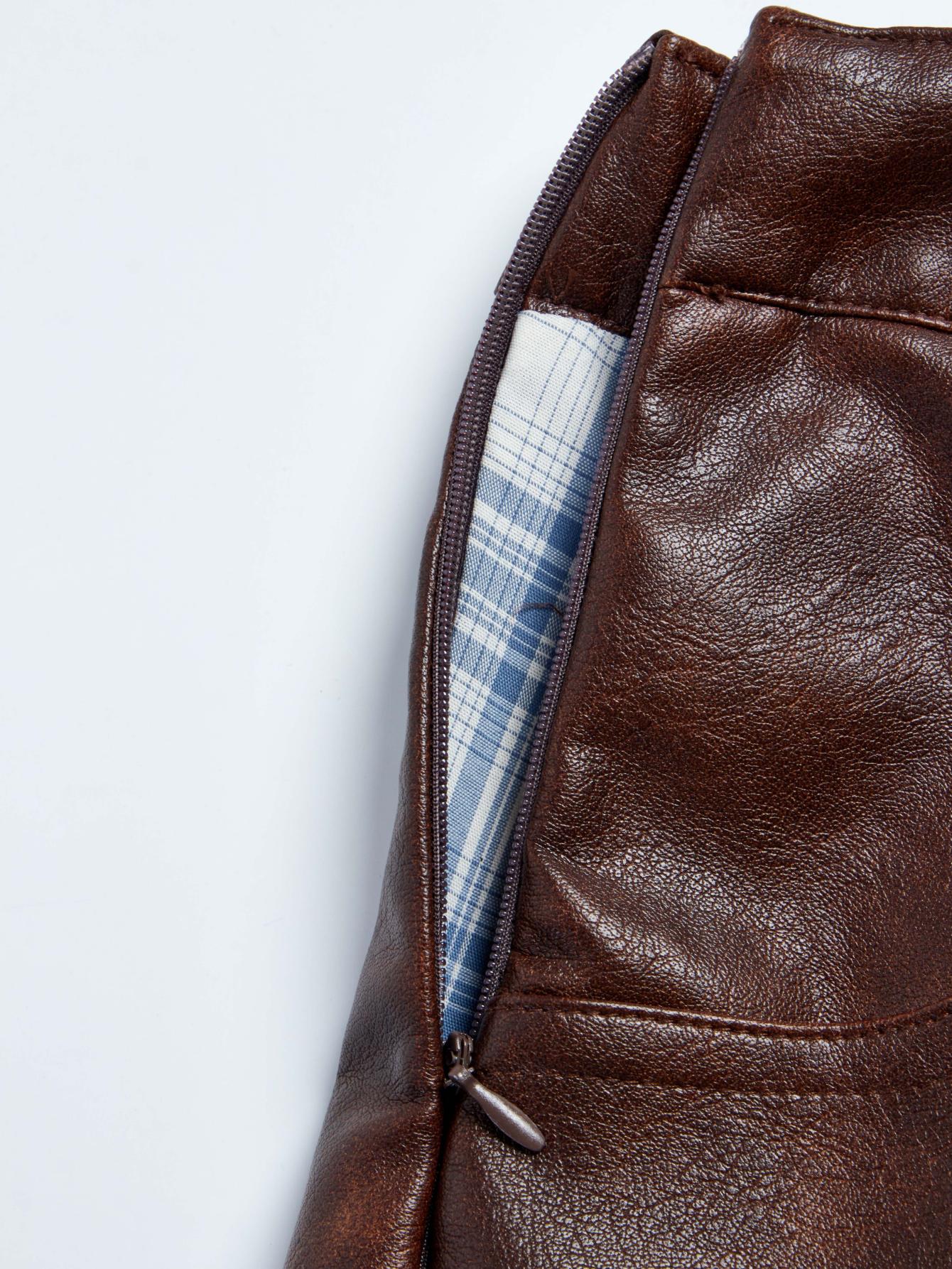 Patchwork Plaid High Waisted Denim Skirt
