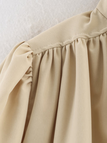 Puff Sleeve Cropped Stand Collar Jacket
