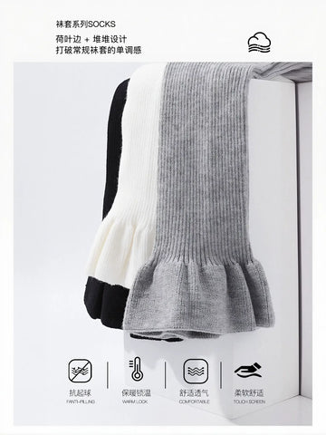 Cozy Ruffled Knit Leg Warmers