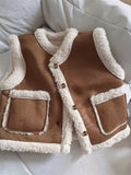 Cozy Faux Suede Sherpa Vest