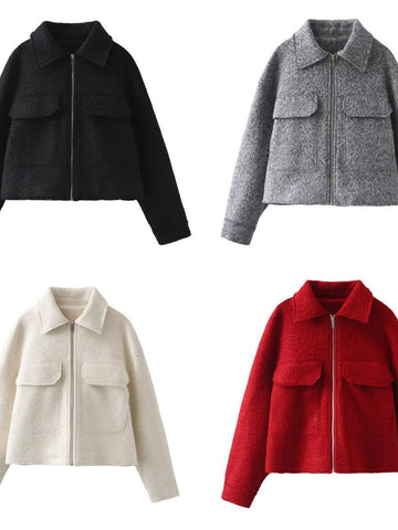 Cozy Textured Zip Up Jacket