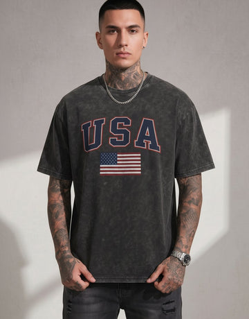 Vintage Washed USA Graphic T-Shirt