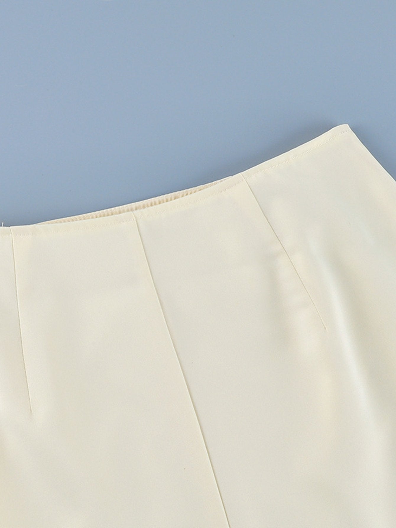 Satin Fringe Hem Midi Skirt
