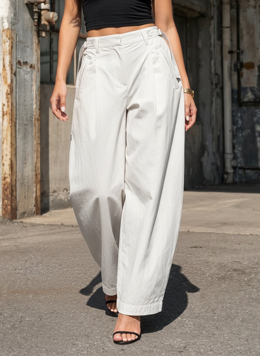 Adjustable Waisted Wide Leg Pants