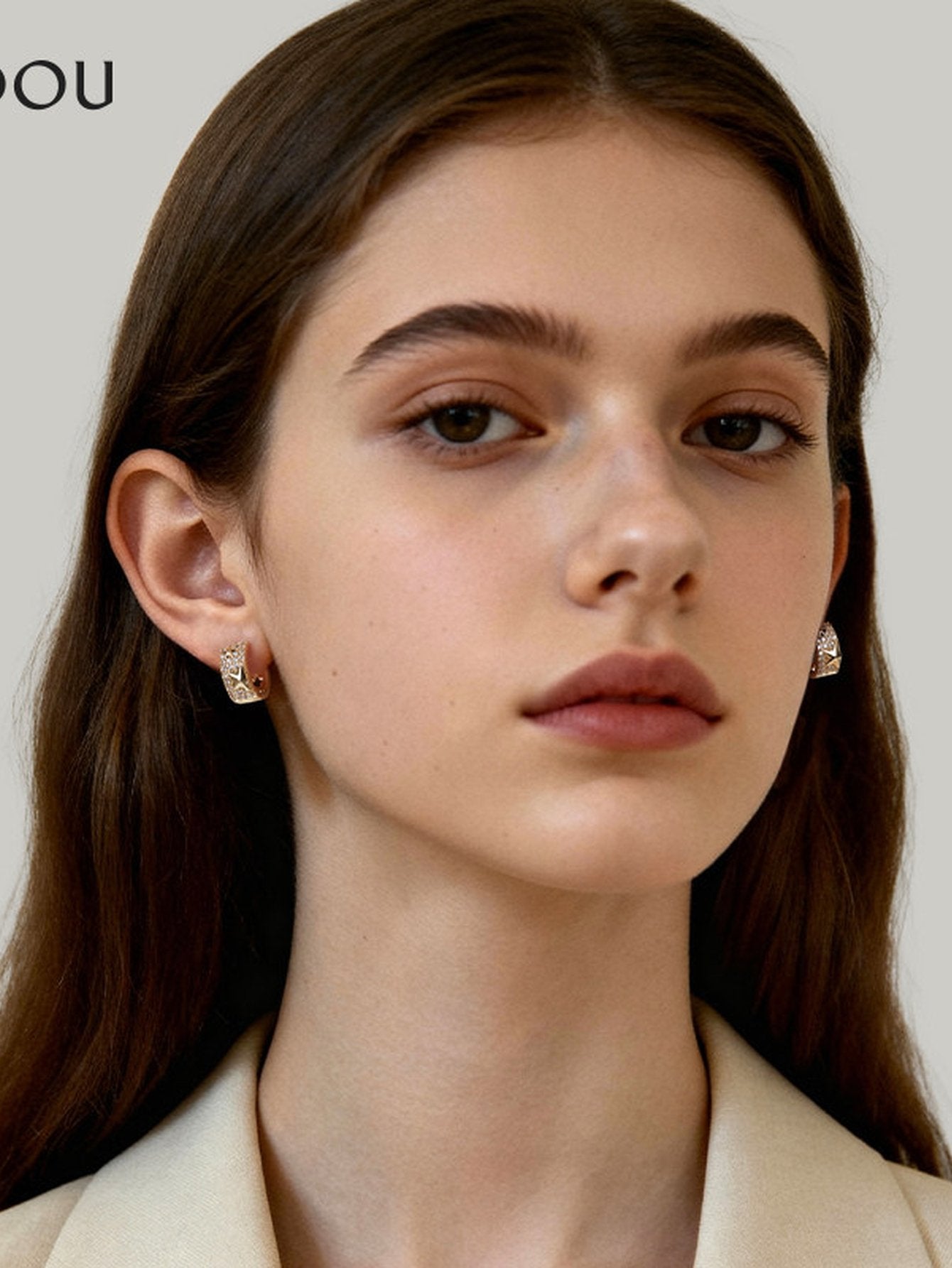 Sparkling Star Pave Huggie Hoop Earrings