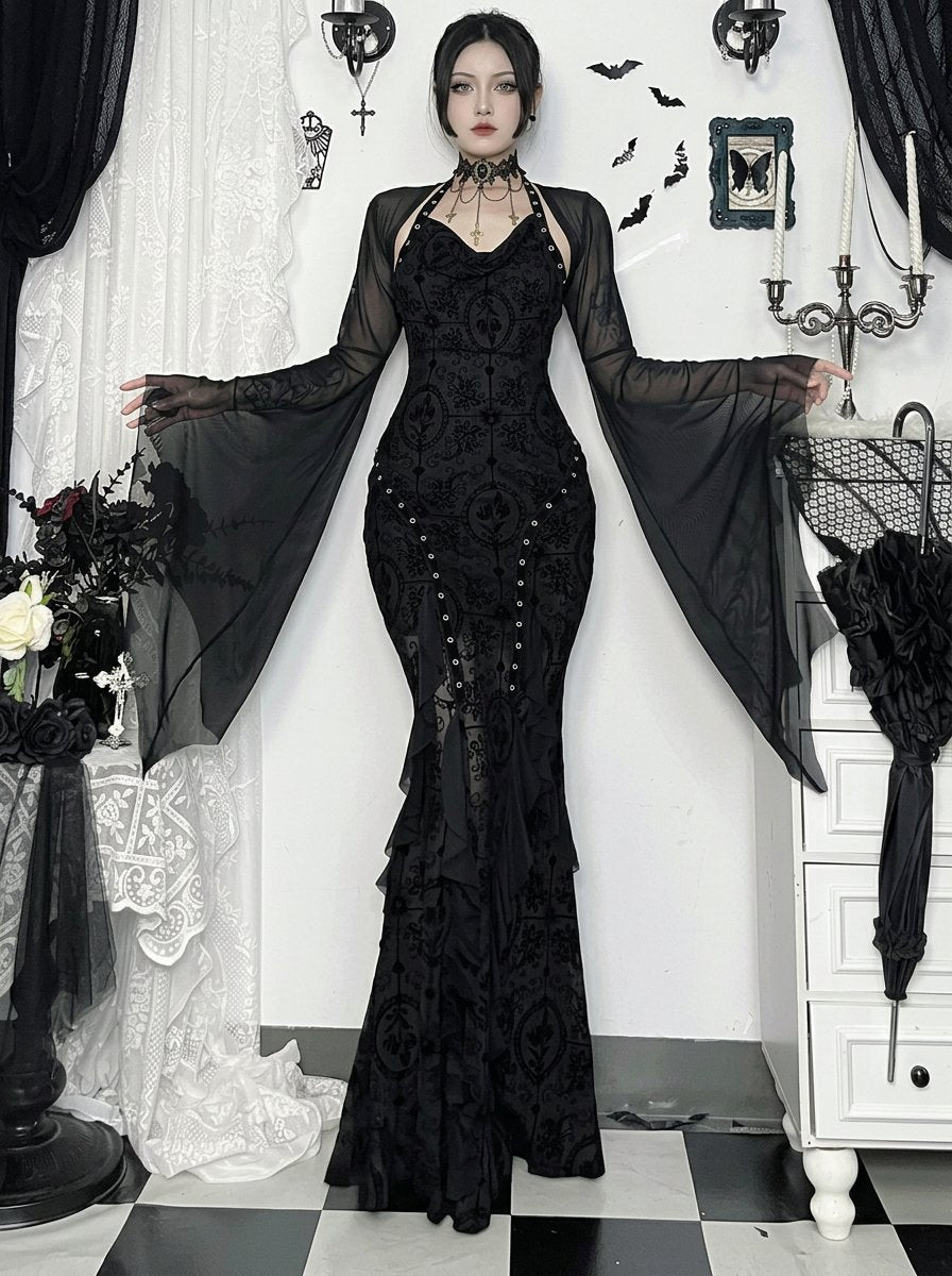 Sheer Bell Sleeve Gothic Bolero Jacket