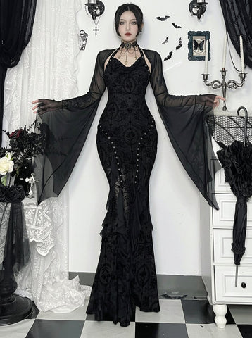 Sheer Bell Sleeve Gothic Bolero Jacket