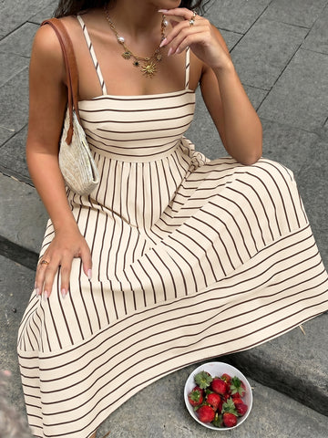 Striped Sleeveless Summer Maxi Dress