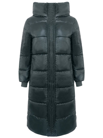 Hooded Shiny Long Puffer Coat