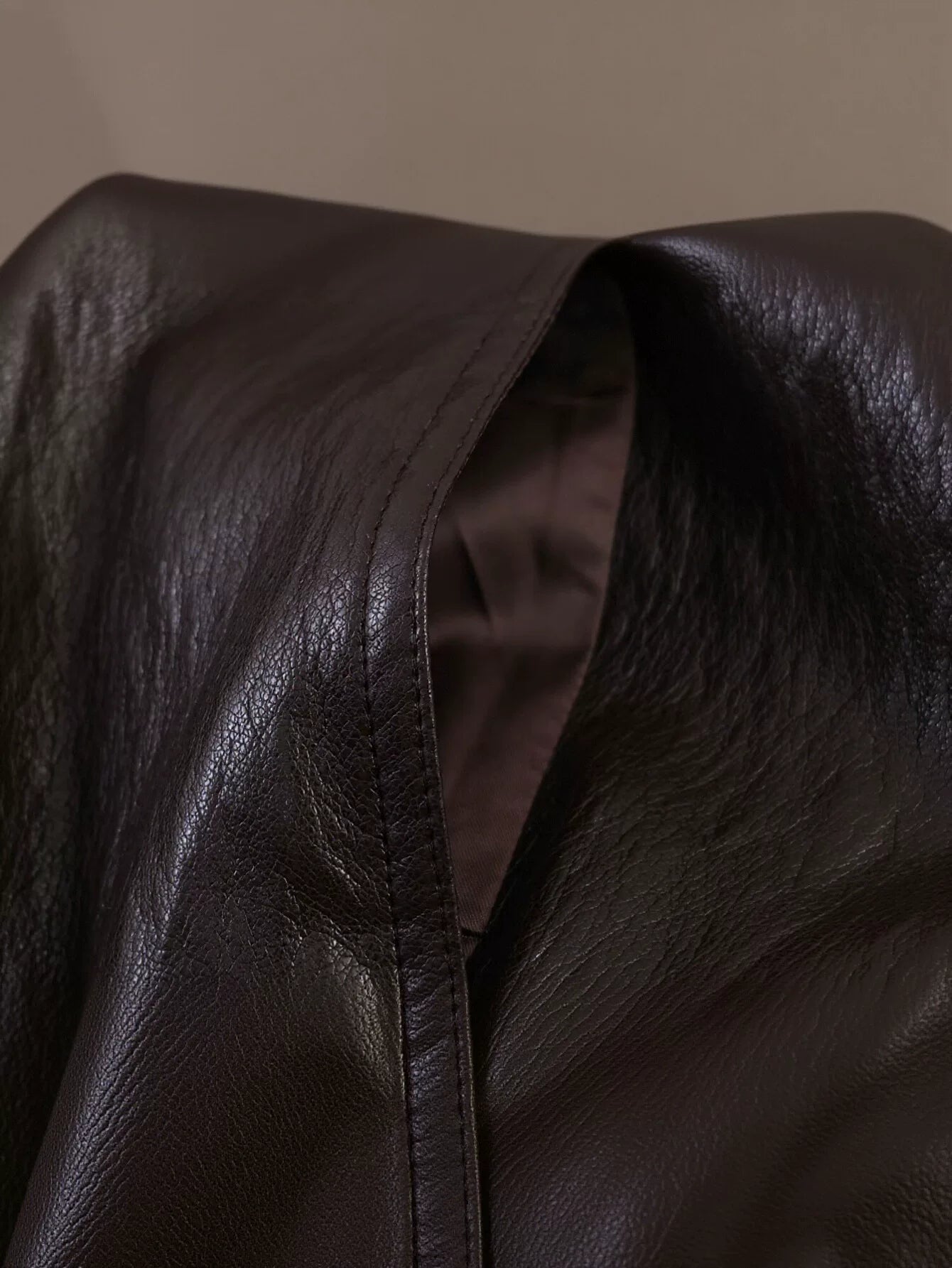 Oversized Faux Leather Bomber Jacket