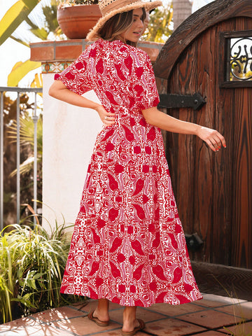 Boho Paisley Print Maxi Dress