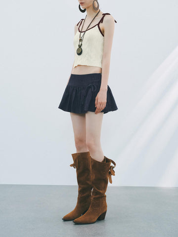 Urban Revivo Denim Mini Skirts-Blue